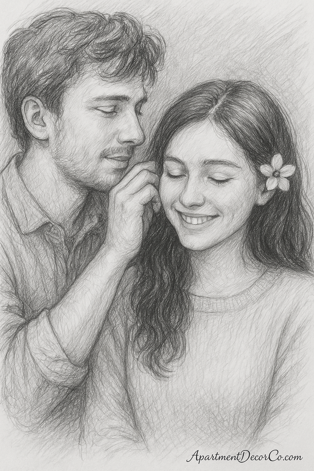 The Flower of Love — A Timeless Moment Captured in Art 1 sketch 1