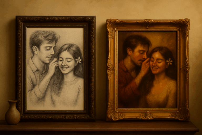 The Flower of Love — A Timeless Moment Captured in Art